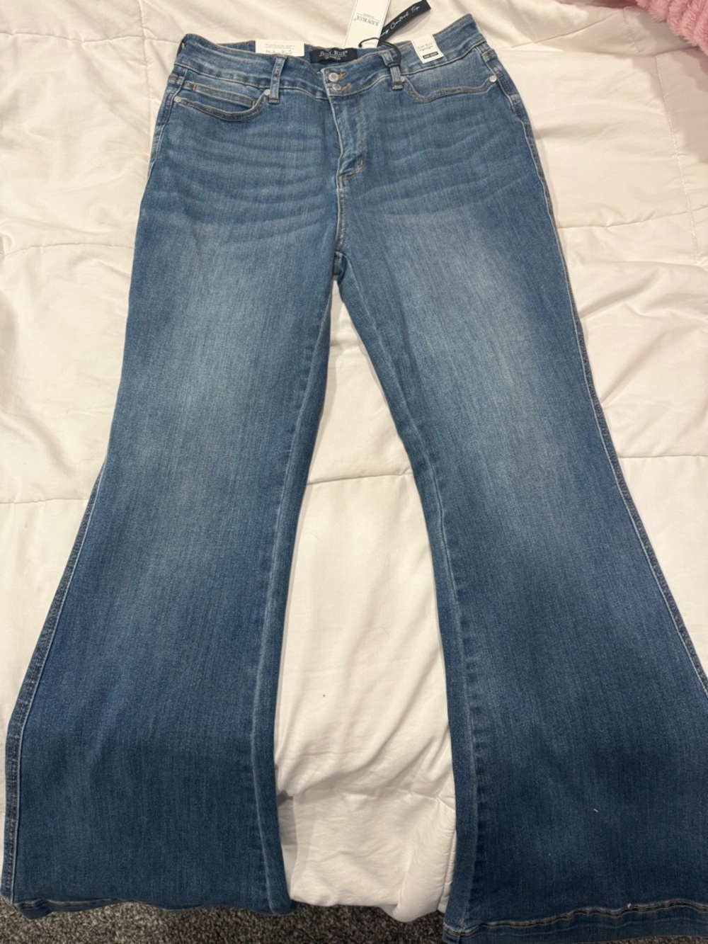 Judy Blue Women's Wide Leg Flare Jeans in Blue Wash